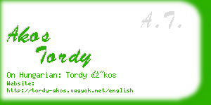 akos tordy business card